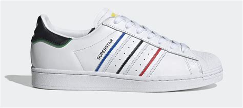 schwarze adidas mit bunten streifen|Adidas superstar schuhe.